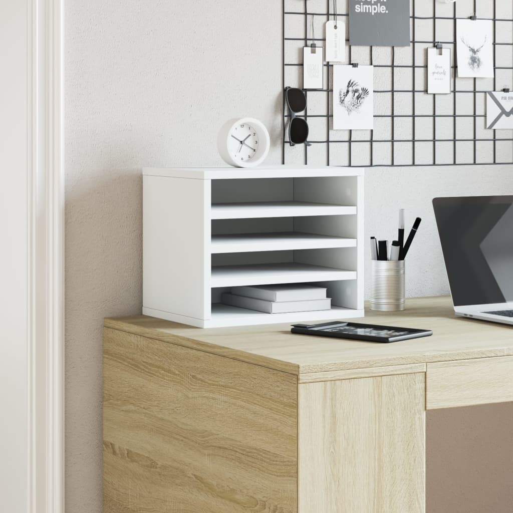 Vidaxx Schreibtisch-Organizer 36 x 26 x 29,5 cm, Holzwerkstoff weiß