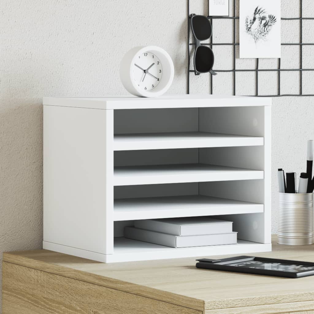 Vidaxx Schreibtisch-Organizer 36 x 26 x 29,5 cm, Holzwerkstoff weiß