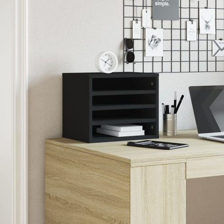 Vidaxx Schreibtisch-Organizer 36x26x29,5 cm verarbeitetes Holz schwarz