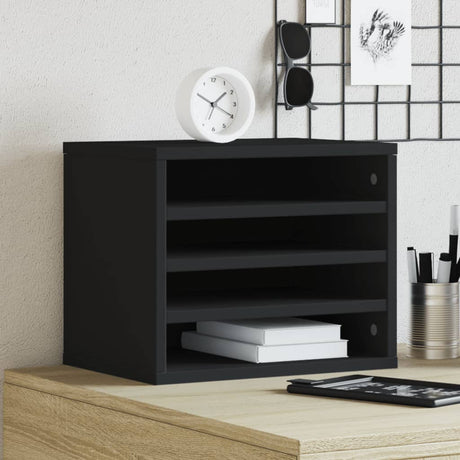 Vidaxx Schreibtisch-Organizer 36x26x29,5 cm verarbeitetes Holz schwarz