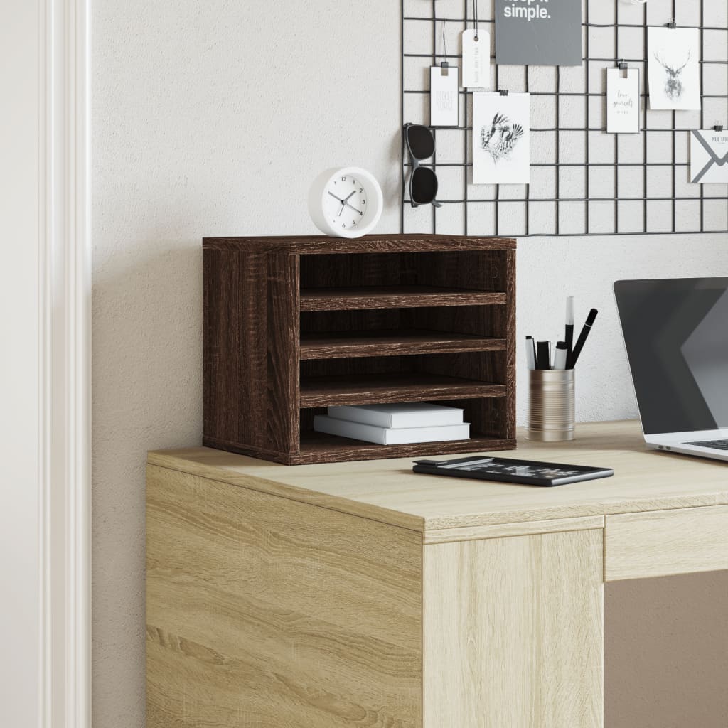 Vidaxx Schreibtisch-Organizer 36 x 26 x 29,5 cm, fertiges Holz, braune Eiche