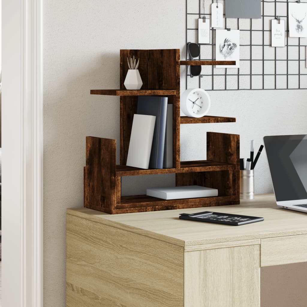 Vidaxx Schreibtisch-Organizer 49 x 20 x 52,5 cm, verarbeitetes Holz, Farbe geräucherte Eiche