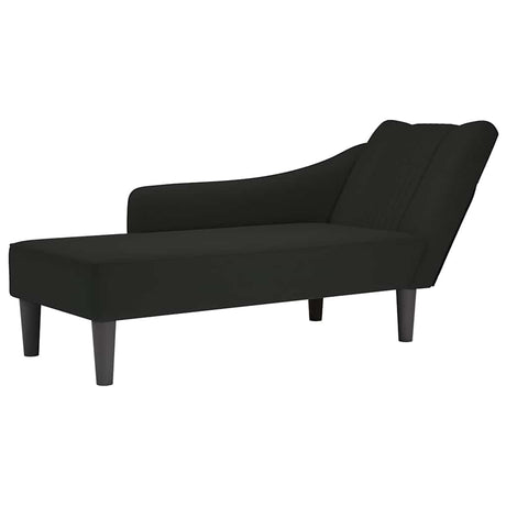Vidaxl chaise longue met rechterarmleuning fluweel zwart