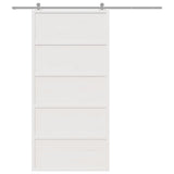 Vidaxl Porte coulissante 100x208 cm Pine solide blanc