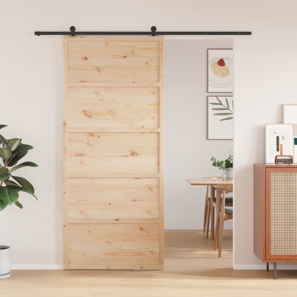 Vidaxx Schiebetür 90x208 cm massives Kiefernholz