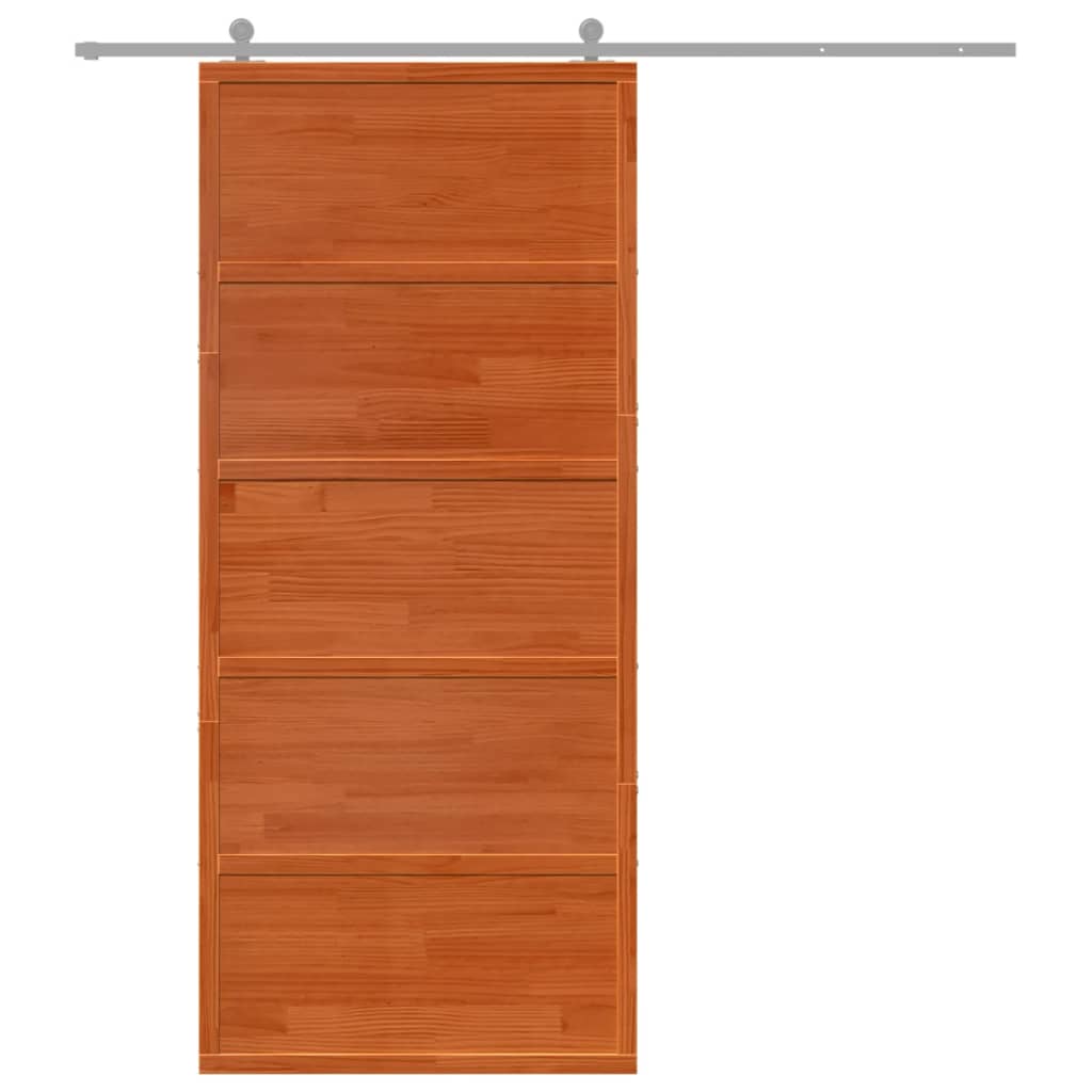 Vidaxx Schiebetür 90x208 cm massives Kiefernholz, waschbraun