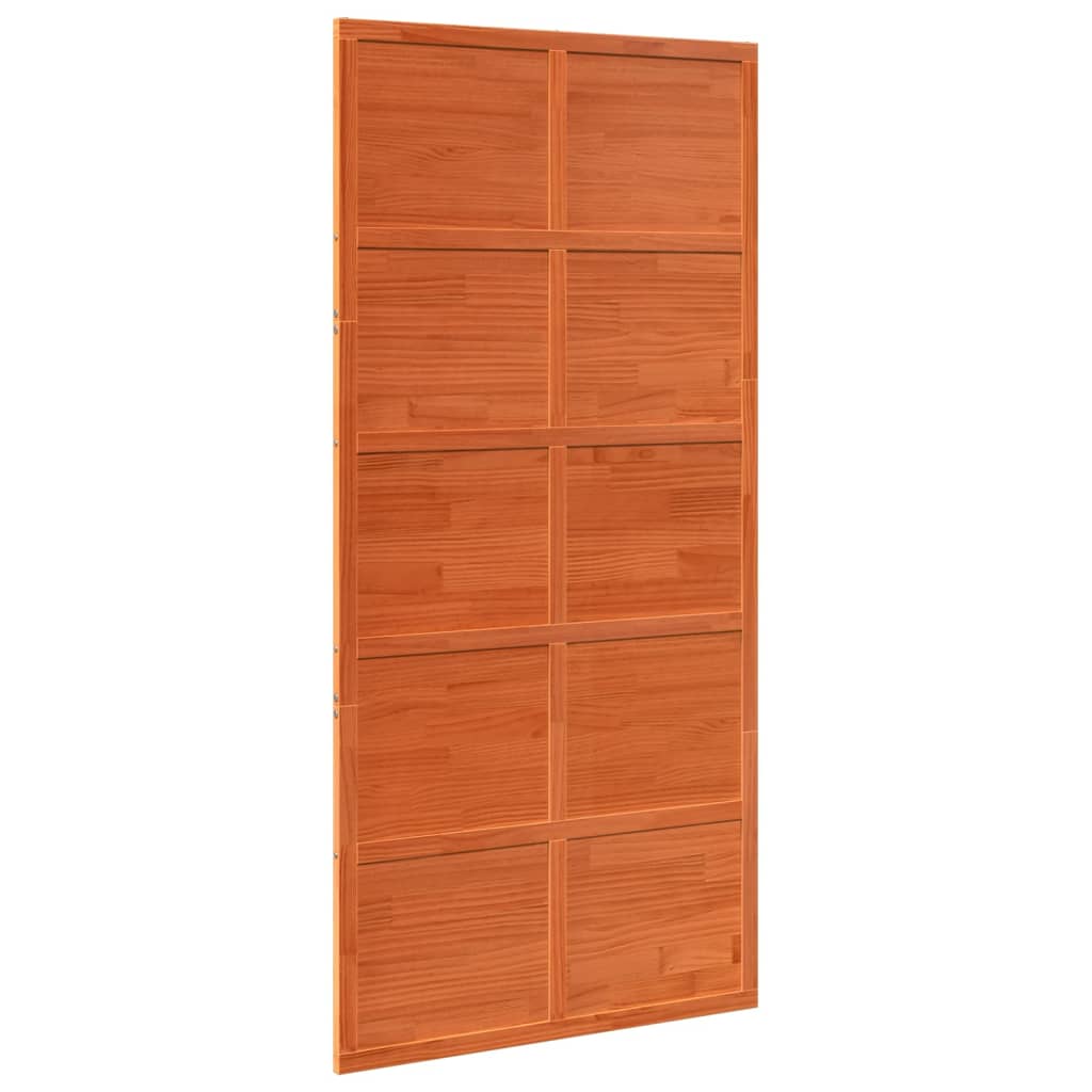 Vidaxx Schiebetür 100x208 cm massives Kiefernholz, waschbraun