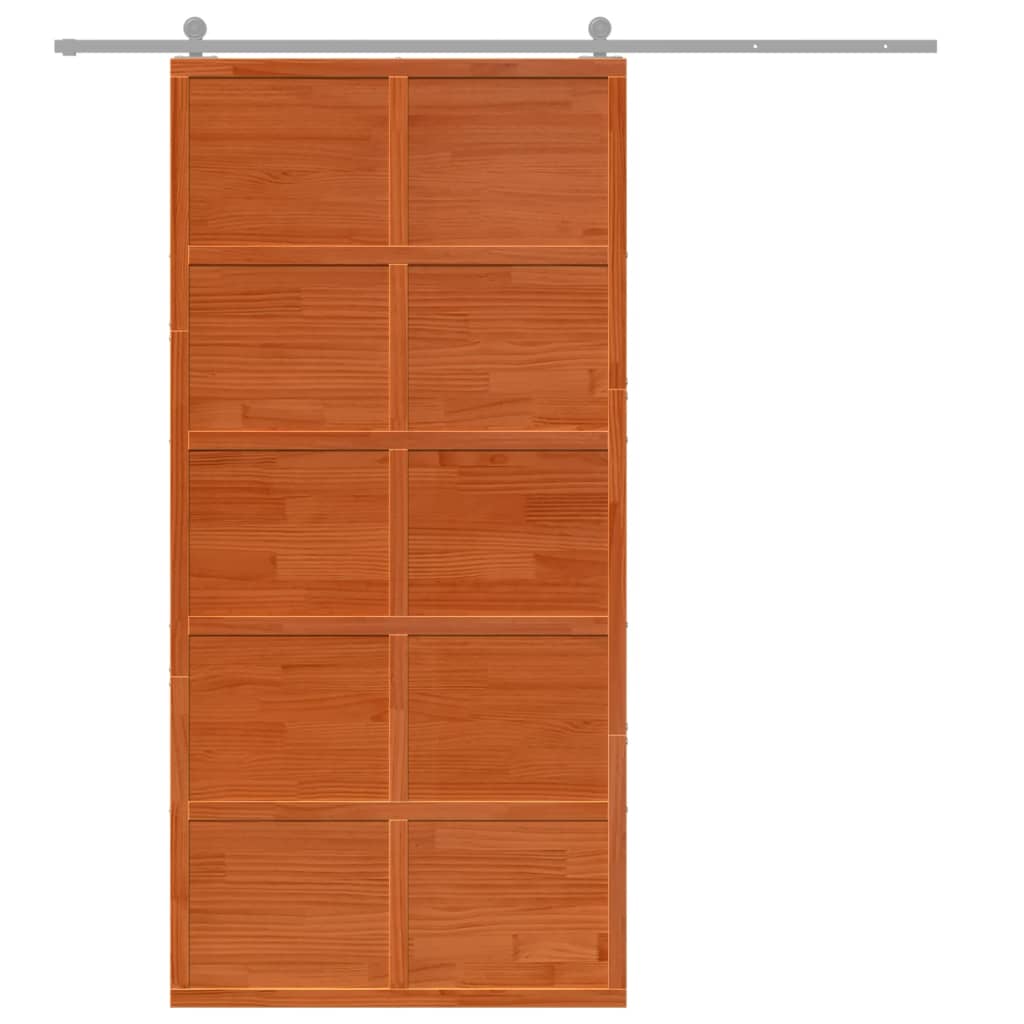 Porta scorrevole Vidaxl 100x208 cm Pinna solida marrone