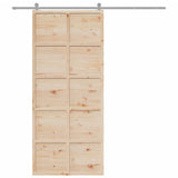 Puerta corredera Vidaxl 90x208 cm de pino sólido