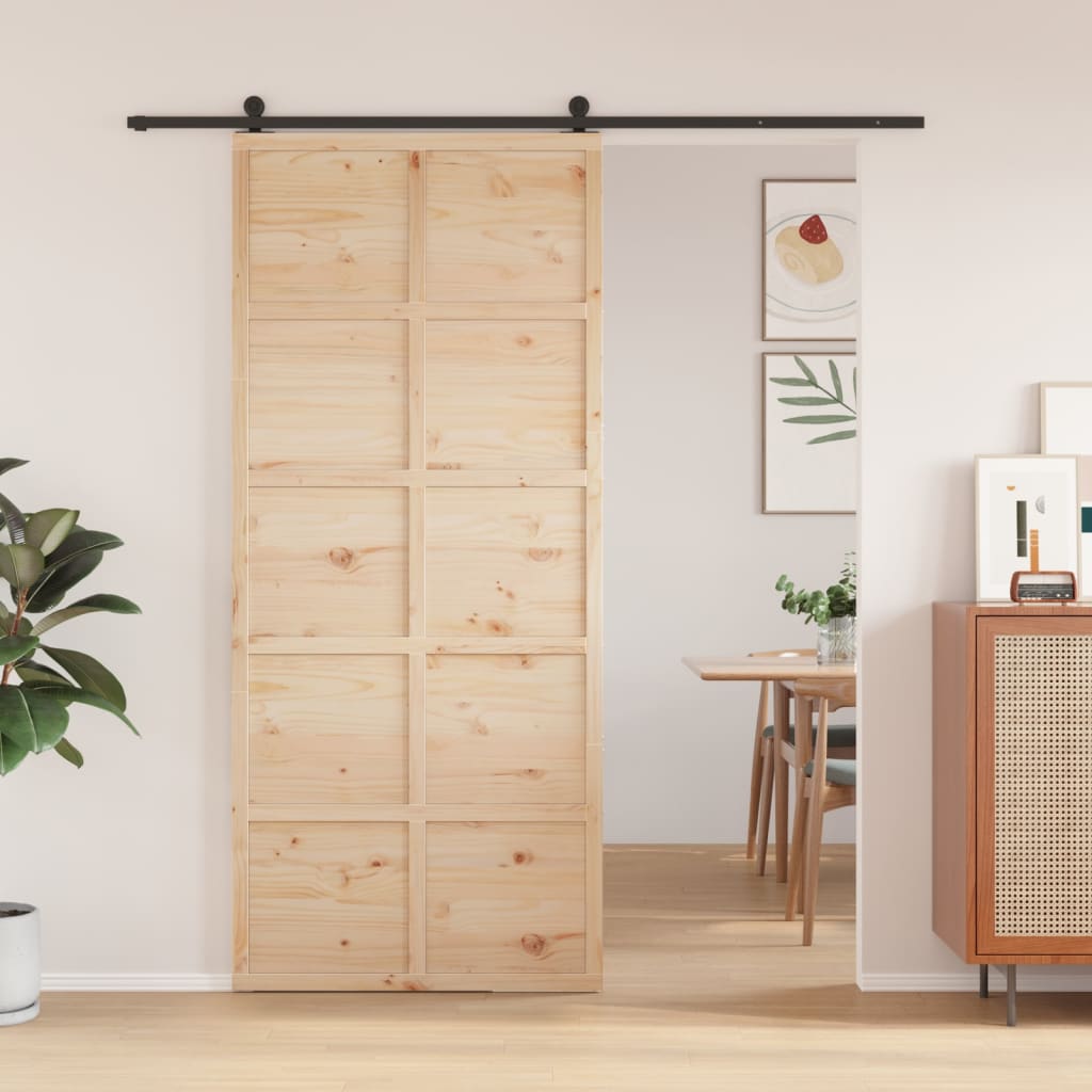 Vidaxx Schiebetür 90x208 cm massives Kiefernholz