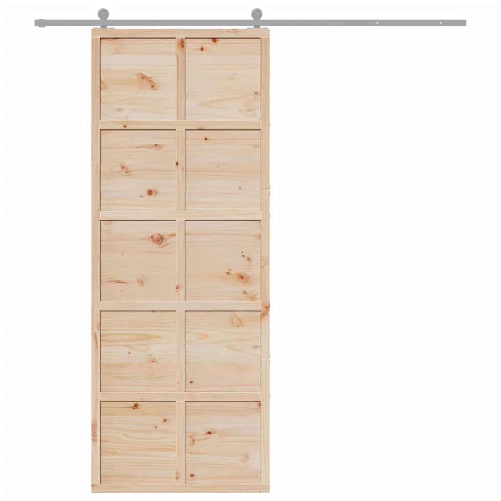 Puerta corredera Vidaxl 80x208 cm de pino sólido