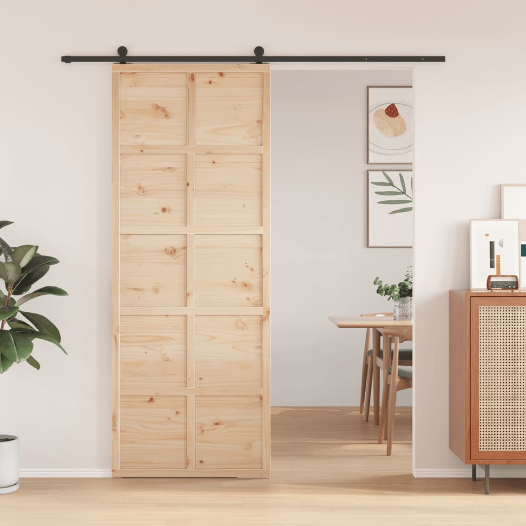 Vidaxx Schiebetür 80x208 cm massives Kiefernholz