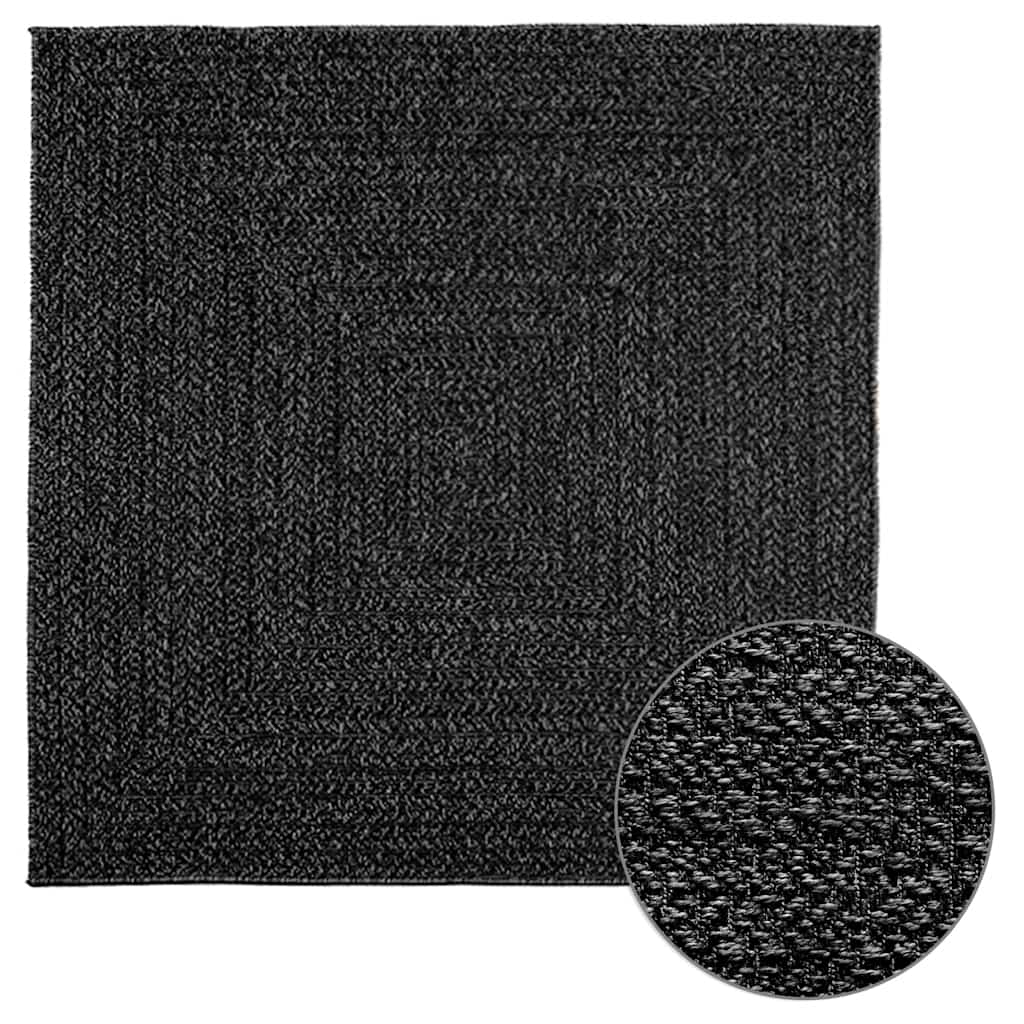VidaXL Teppich Zizur Indoor und Outdoor 120x120cm Juteoptik Anthrazit