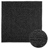 VidaXL Teppich Zizur Indoor und Outdoor 120x120cm Juteoptik Anthrazit