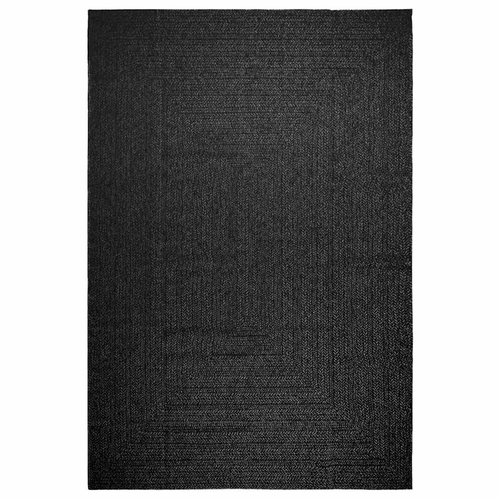 VidaXL Teppich Zizur Indoor und Outdoor 240x340cm Juteoptik Anthrazit