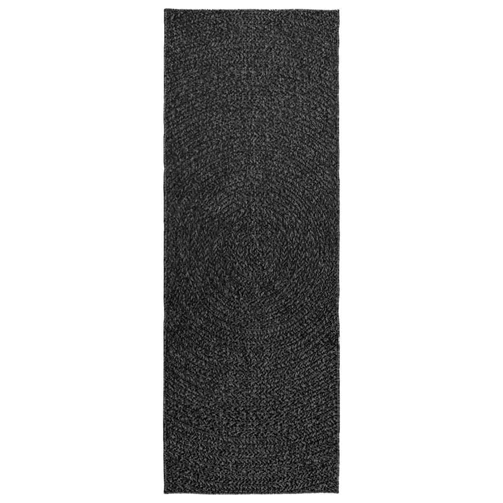 VidaXL Teppich Zizur drinnen und draußen 80x200 cm Juteoptik Anthrazit
