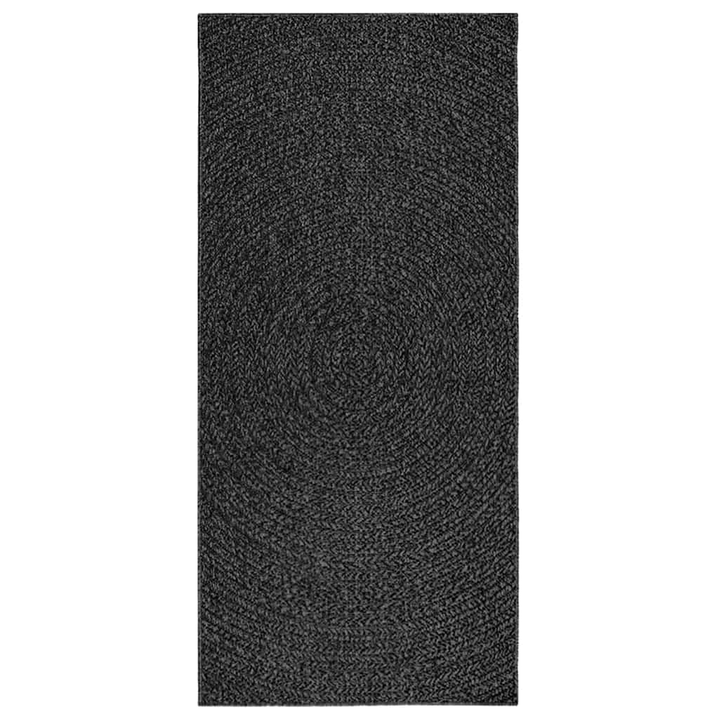 VidaXL Teppich Zizur Indoor und Outdoor 100x200cm Juteoptik Anthrazit