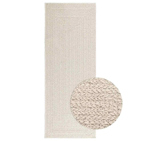 VidaXL Teppich Zizur Creme drinnen und draußen 80x200 cm Juteoptik