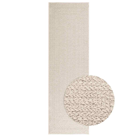 VidaXL Teppich Zizur Creme drinnen und draußen 80x250 cm Juteoptik