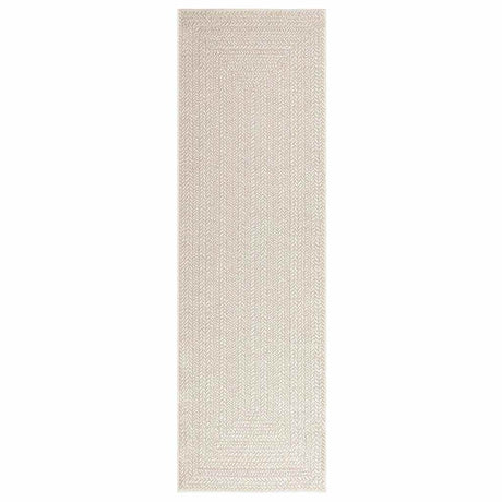 VidaXL Teppich Zizur Creme drinnen und draußen 80x250 cm Juteoptik