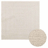 VidaXL Teppich Zizur Creme drinnen und draußen 120x120 cm Juteoptik