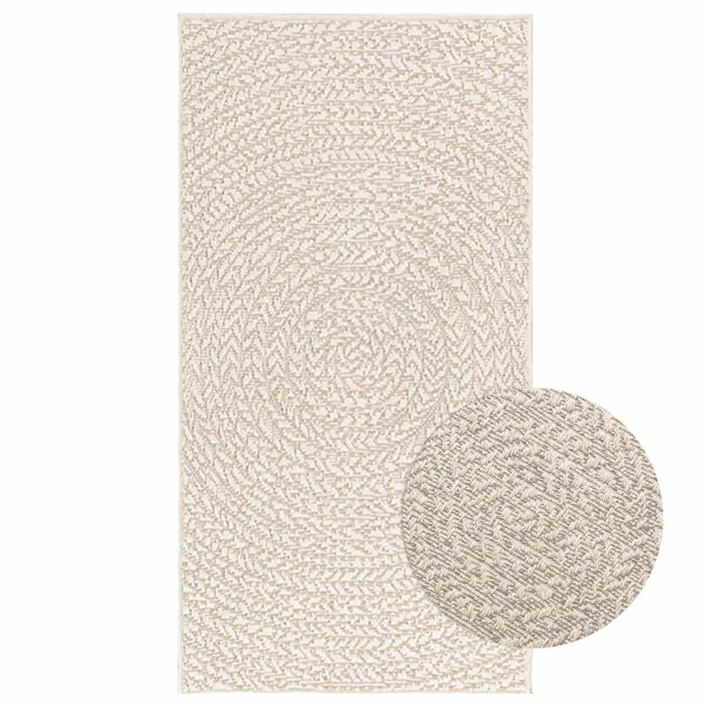 VidaXL Teppich Zizur Creme drinnen und draußen 60x110 cm Juteoptik