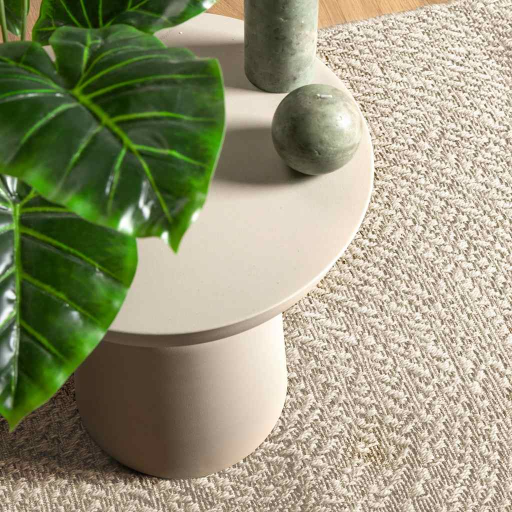 VidaXL Teppich Zizur Creme drinnen und draußen 60x110 cm Juteoptik