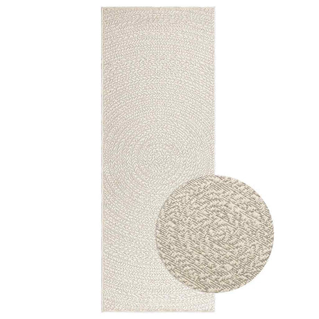 VidaXL Teppich Zizur Creme drinnen und draußen 80x200 cm Juteoptik