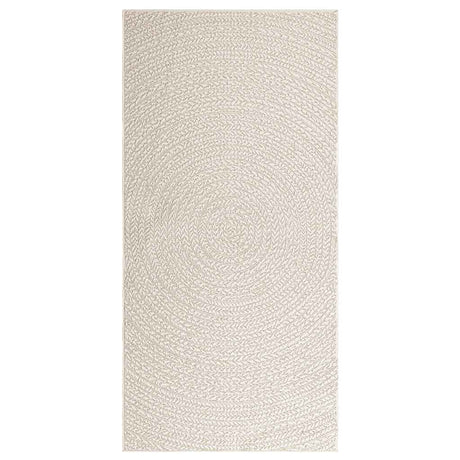 VidaXL Teppich Zizur Creme drinnen und draußen 100x200 cm Juteoptik