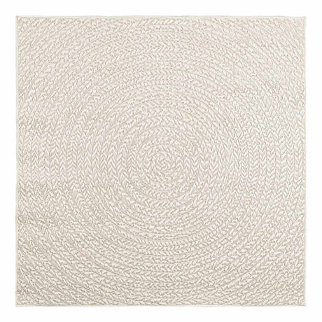 VidaXL Teppich Zizur Creme drinnen und draußen 120x120 cm Juteoptik
