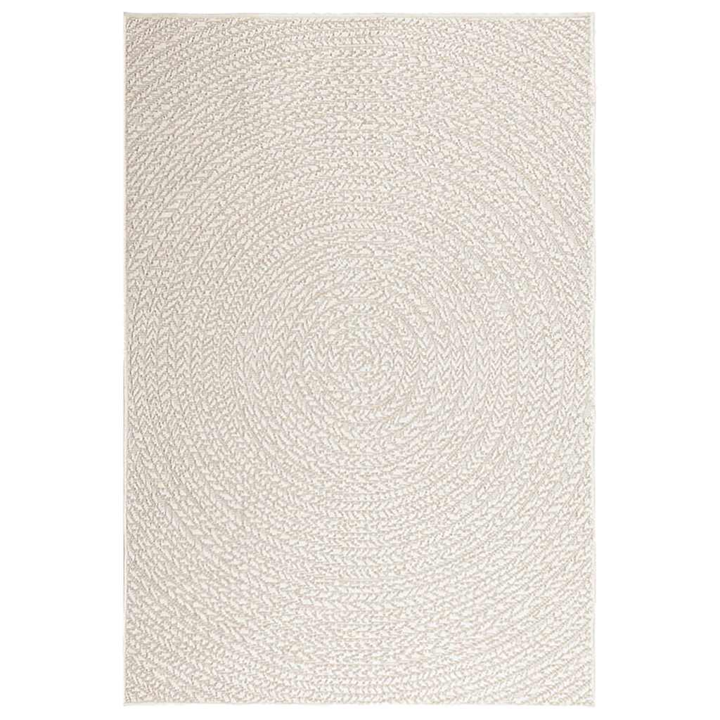 VidaXL Teppich Zizur Creme drinnen und draußen 120x170 cm Juteoptik