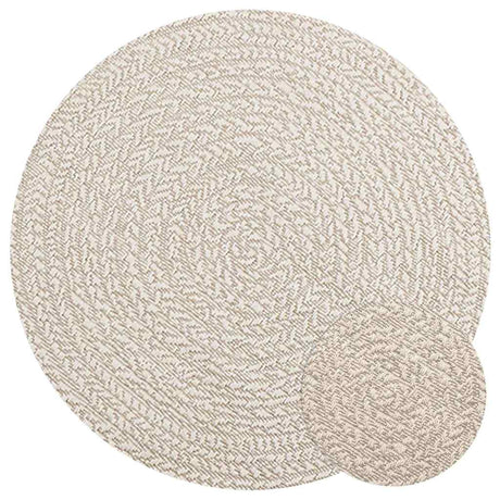 Vidaxxl Teppich Zizur creme innen und außen ø 90 cm Juteoptik