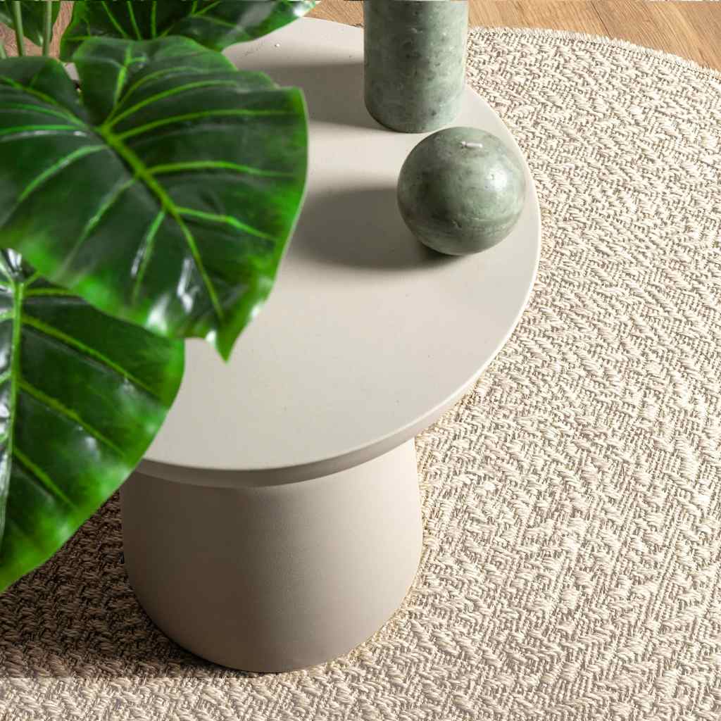 Vidaxxl Teppich Zizur creme innen und außen ø 90 cm Juteoptik