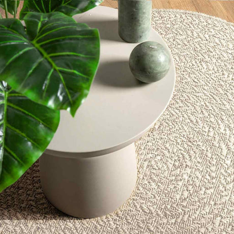 Vidaxxl Teppich Zizur creme innen und außen ø 90 cm Juteoptik