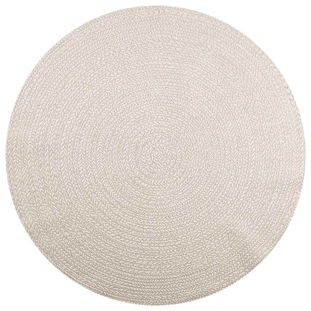 VidaXL Teppich Zizur Creme innen und außen ø 200 cm Juteoptik