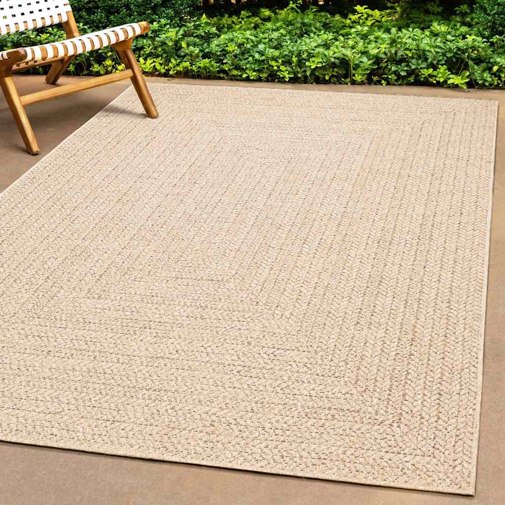 VidaXL Teppich Zizur Beige drinnen und draußen 60x110 cm Juteoptik