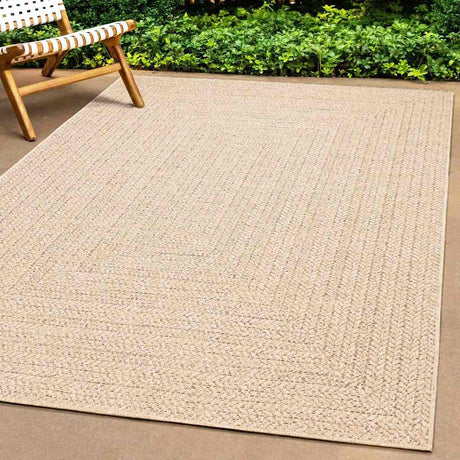 VidaXL Teppich Zizur Beige drinnen und draußen 100x200 cm Juteoptik