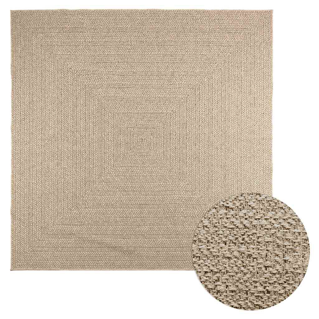 Vidaxl rug Zizur Beige Inside and outside 240x240 cm Jute look