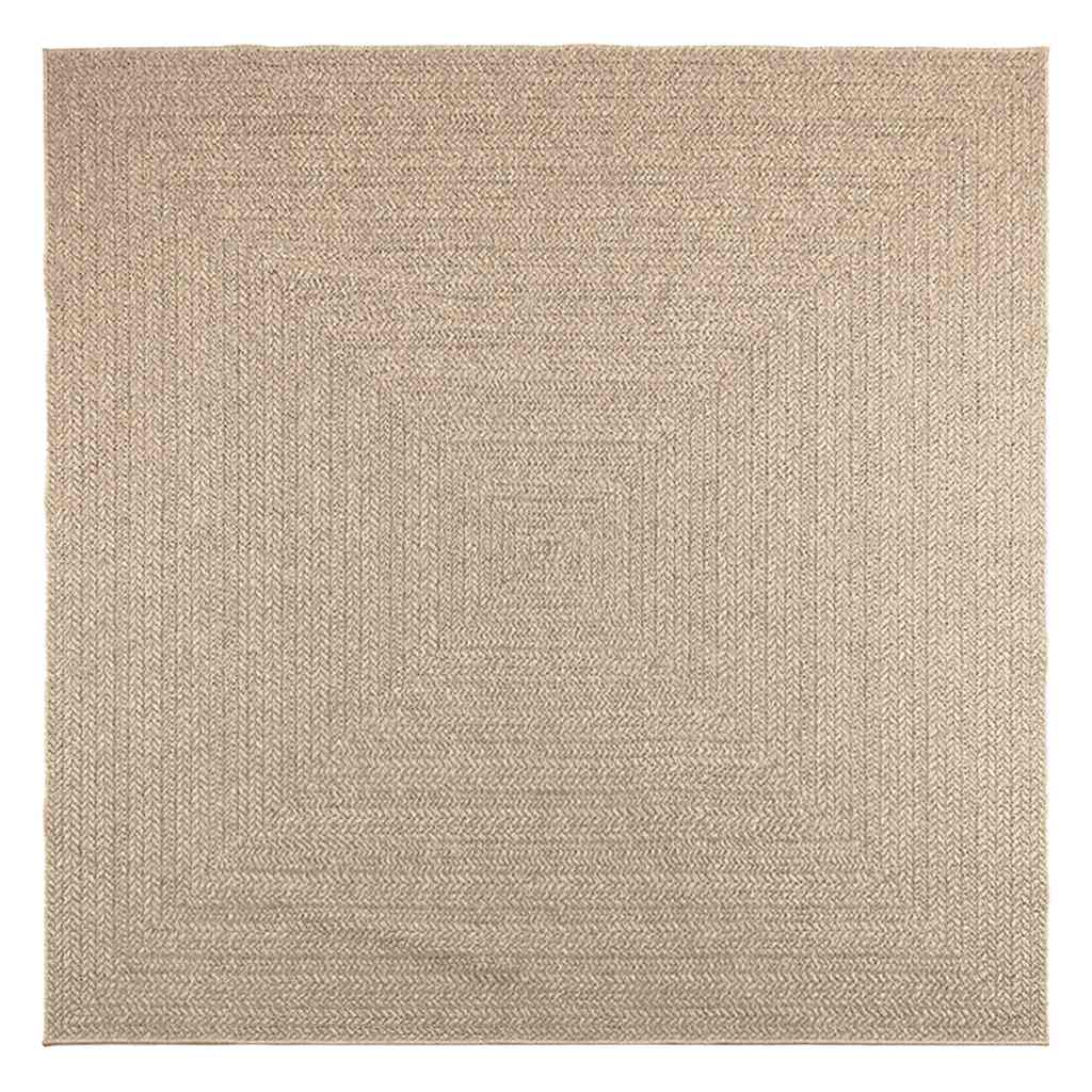 Vidaxl Rug Zizur Beige dentro y fuera de 240x240 cm Mirada de yute