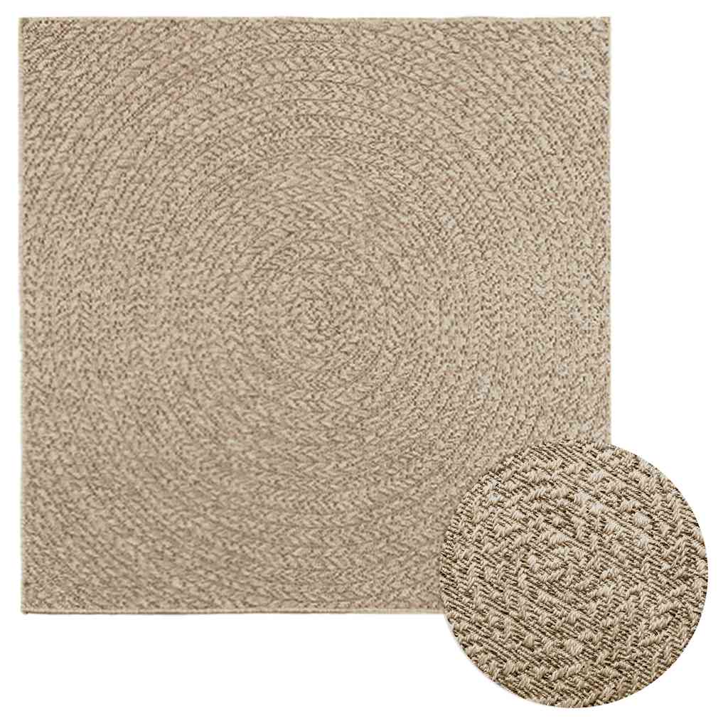 Vidaxl vloerkleed zizur beige binnen en buiten 120x120 cm jute look