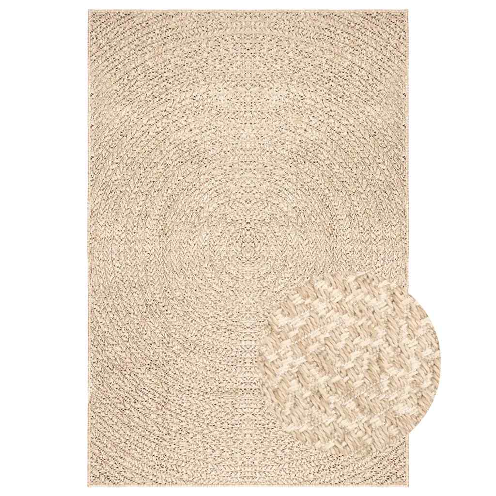 VidaXL Teppich Zizur Beige drinnen und draußen 120x170 cm Juteoptik
