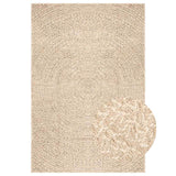 VidaXL Teppich Zizur Beige drinnen und draußen 140x200 cm Juteoptik
