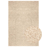 VidaXL Teppich Zizur Beige drinnen und draußen 200x290 cm Juteoptik