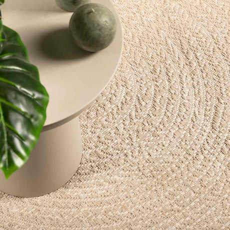 VidaXL Teppich Zizur Beige drinnen und draußen 240x240 cm Juteoptik