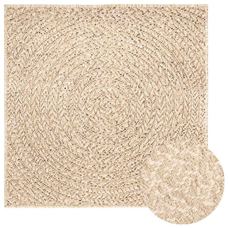 VidaXL Teppich Zizur Beige drinnen und draußen 240x240 cm Juteoptik