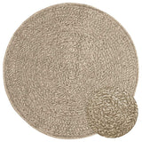 Vidaxxl Teppich Zizur beige innen und außen ø 90 cm Juteoptik
