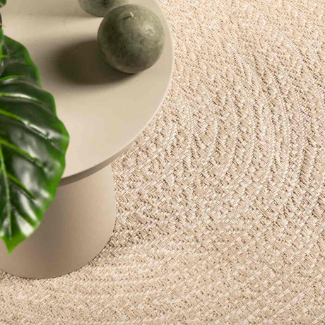 Vidaxxl Teppich Zizur beige innen und außen ø 120 cm Juteoptik