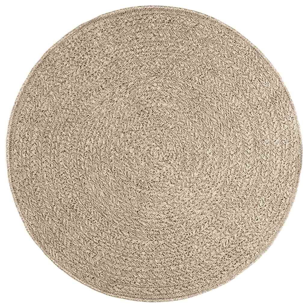 Vidaxl Teppich Zizur Beige innen und außerhalb Ø 120 cm Jute Look