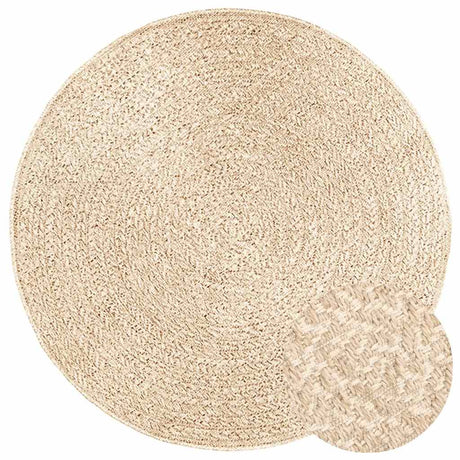 Vidaxxl Teppich Zizur beige innen und außen ø 120 cm Juteoptik