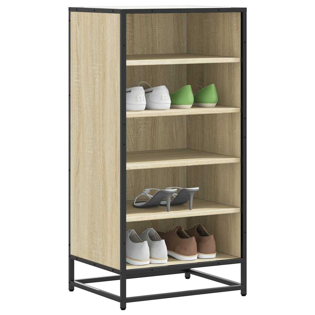 VIDAXL -Schuhregal 48x38x97,5 cm verarbeitetes Holz Sonoma Eiche gefärbt